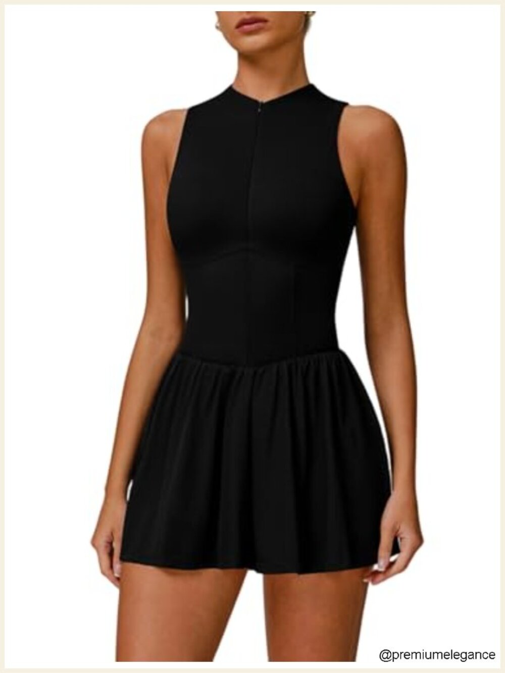 Tennis Golf Dress with Built-in Shorts Bra and Pockets